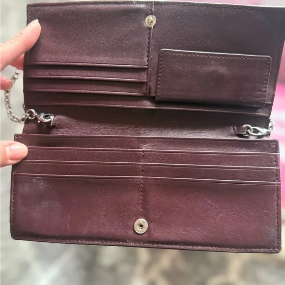Allsaints Burgundy Wallet with Chain Strap - Picture 3 of 7